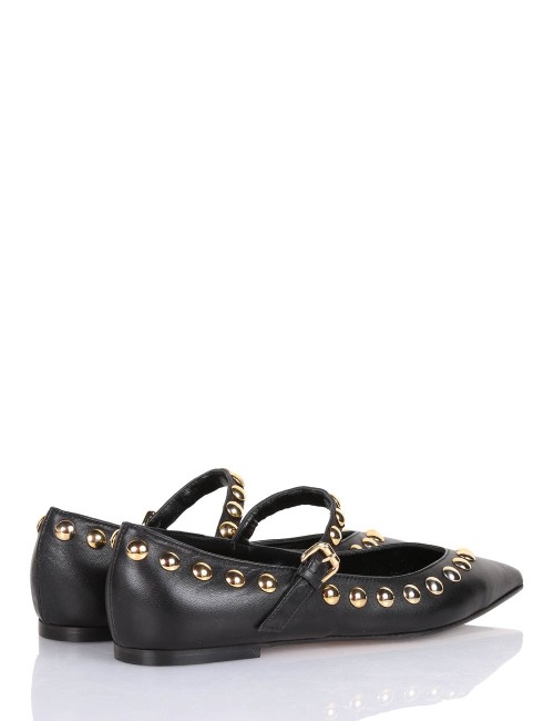 Low heel pump in nappa leather and studs ISA black