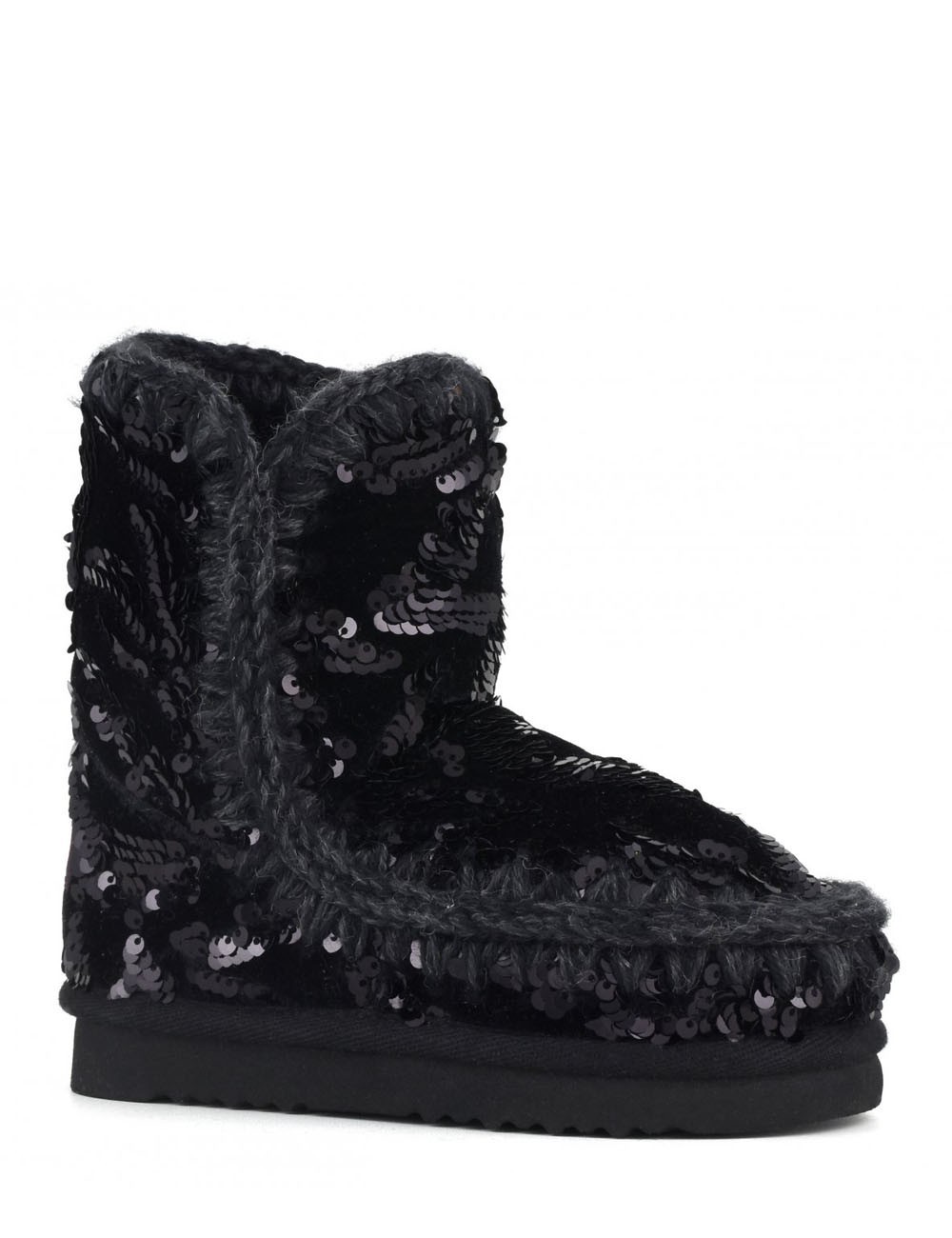 Eskimo kid velvet glamour sequins Iridiscent sequins black