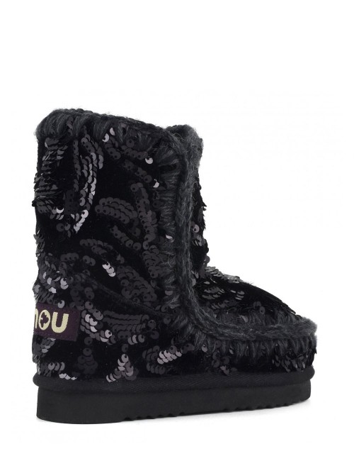 Eskimo kid velvet glamour sequins Iridiscent sequins black
