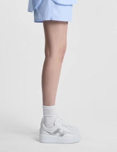 Sneakers H-Stripes con strass Bianco Argento