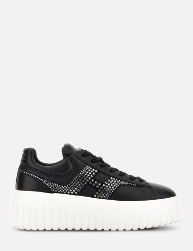 Sneakers H-Stripes con strass nero argento
