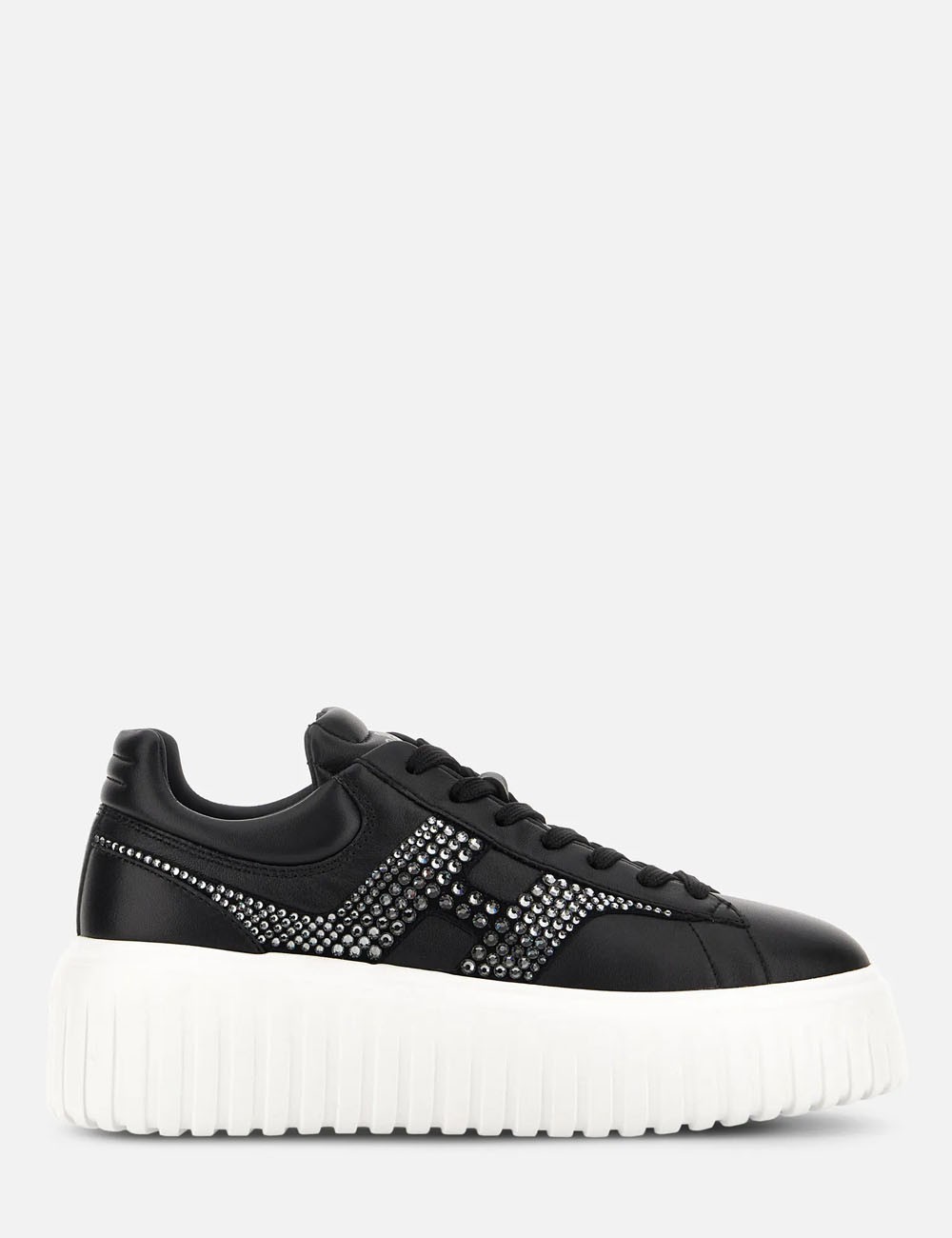 Sneakers H-Stripes con strass nero argento