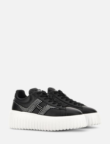 Sneakers H-Stripes con strass nero argento