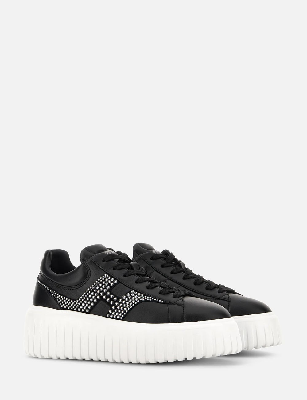 Sneakers H-Stripes with strass black silver