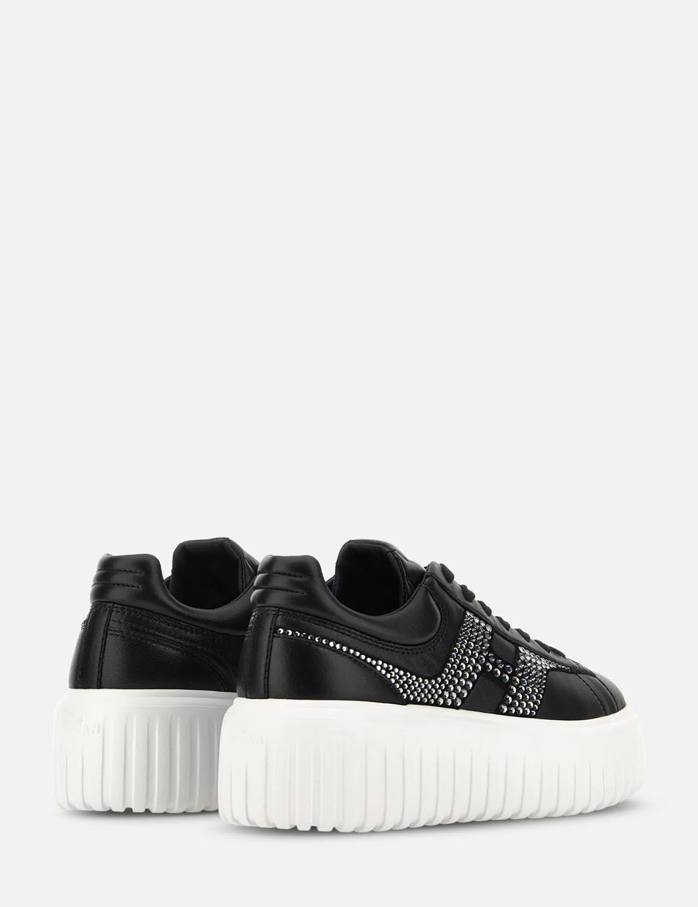 Sneakers H-Stripes con strass nero argento