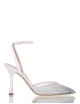 Slingback MYA con cinturino alla caviglia in nappa con punta in rete e strass avorio