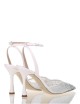 Slingback MYA con cinturino alla caviglia in nappa con punta in rete e strass avorio