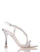 Sandalo MYA specchio argento con nodo decorativo e strass