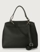 Sveva Soft Medium leather shoulder bag with shoulder strap black