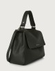 Sveva Soft Medium leather shoulder bag with shoulder strap black