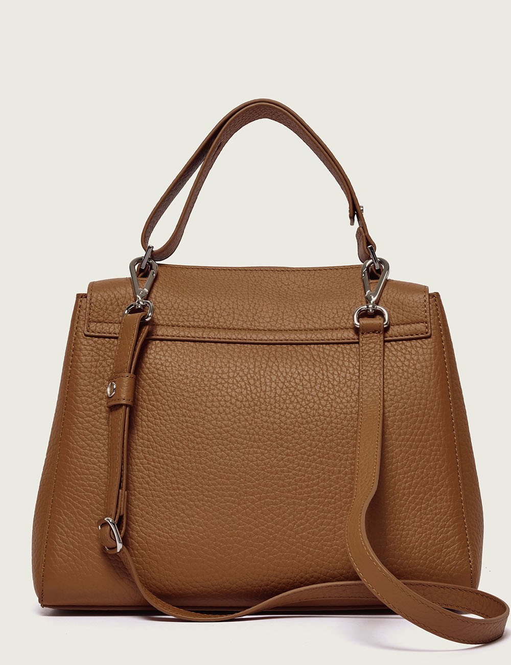 Borsa Sveva Soft Media a spalla in pelle con tracolla cuoio