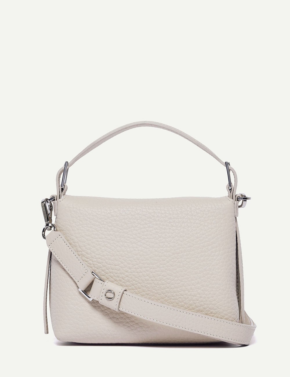 Nana Soft Small leather handbag with strap ivory