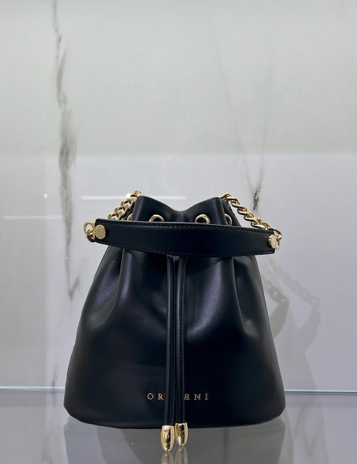 Nest Vanity leather mini bucket bag with strap black