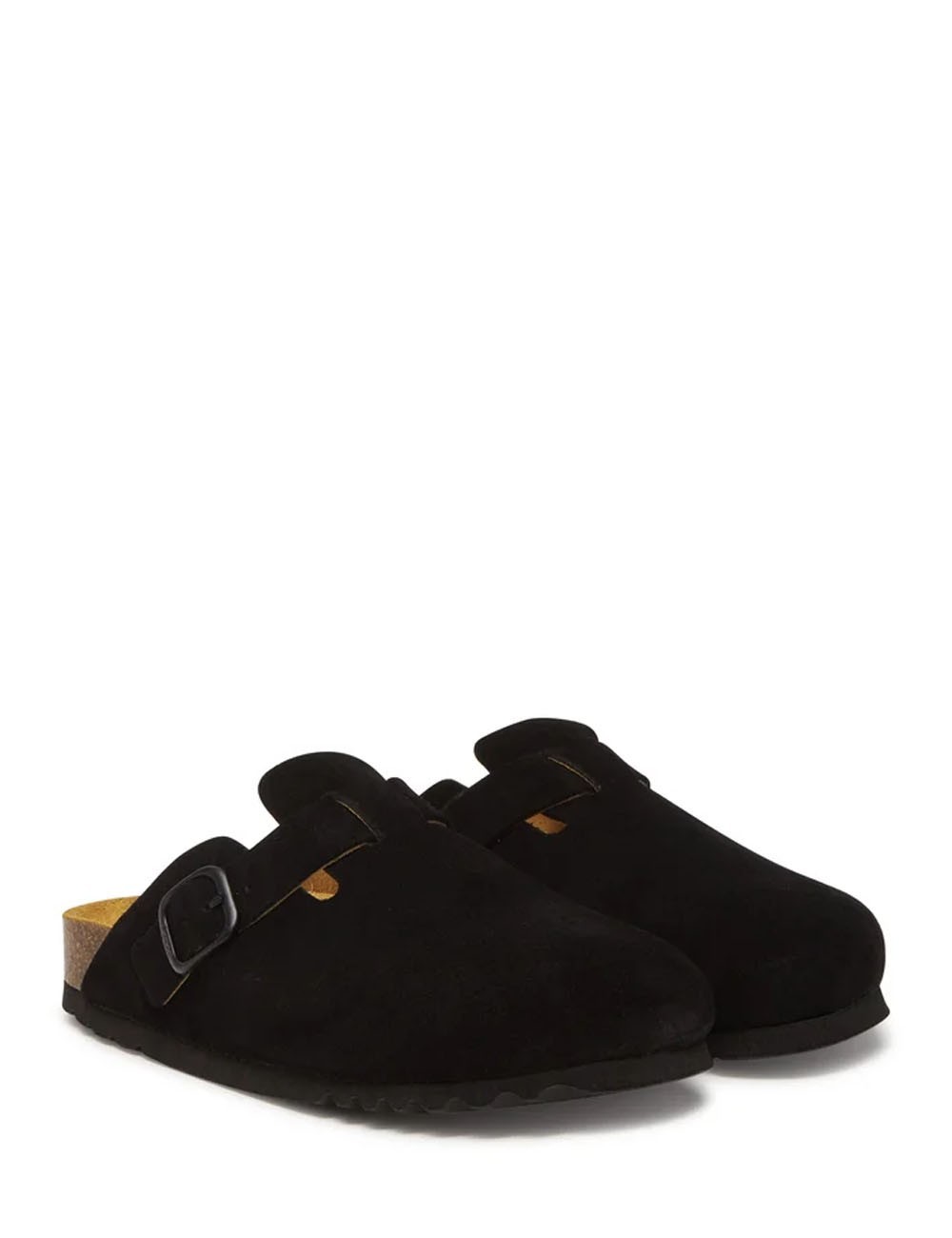 Zoccoli fae scamosciati neri