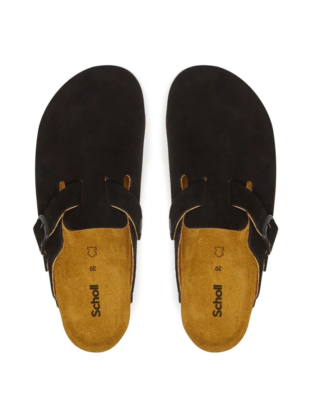 Zoccoli fae scamosciati neri