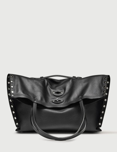 BORSA A' SPASSO® MEDIUM IN PELLE LISCIA BLACK LAVAGNA