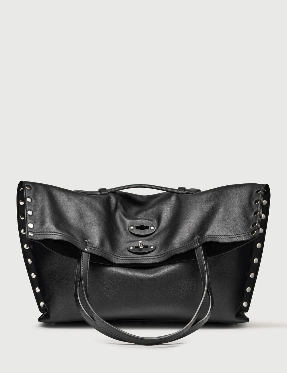 copy of BORSA A' SPASSO® MEDIUM IN SMOOTH BLACK LAVAGNA LEATHER