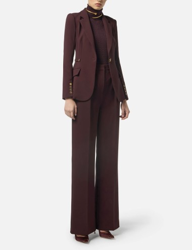 Jacket in lightweight crêpe fabric with jewel details merlot