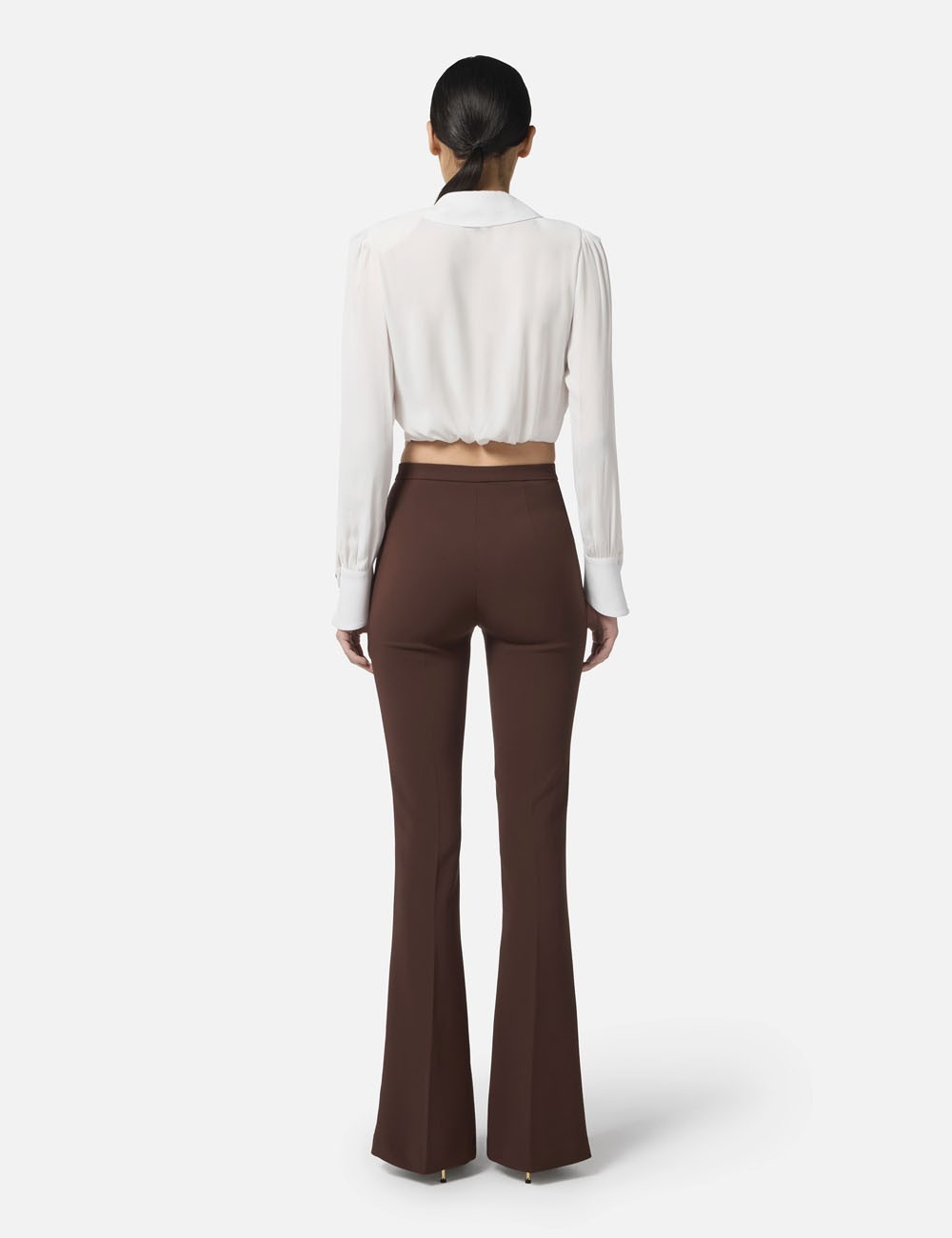 Blouse in georgette fabric with jewel detail ivory