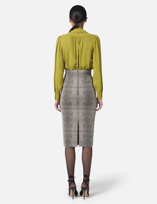 Blouse in georgette fabric with jewel detail iguana