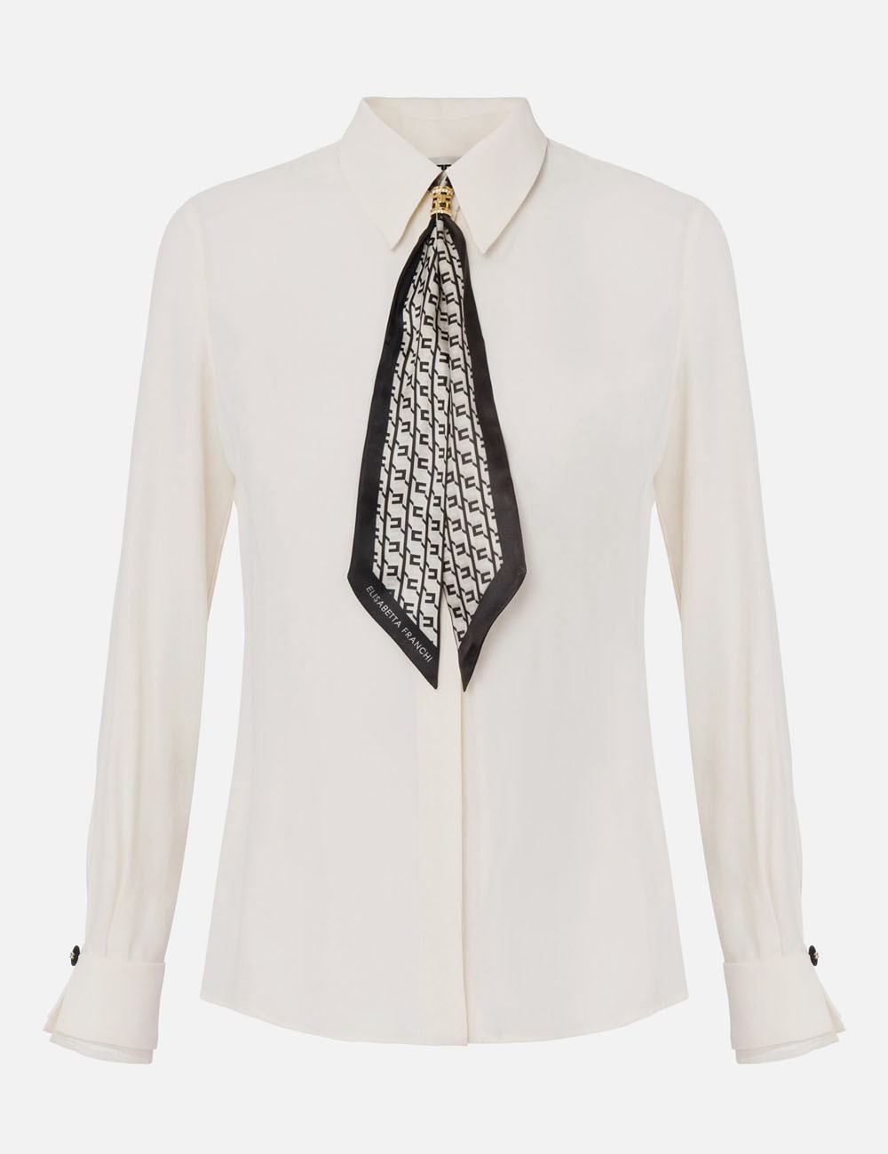 Camicia in georgette con foulard milk