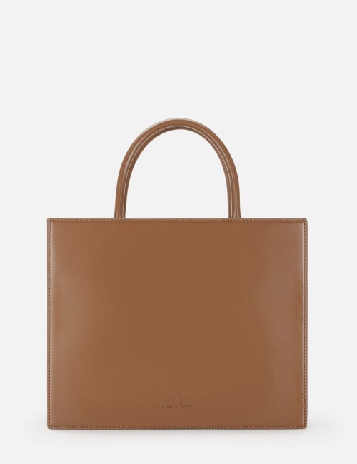 Large tote bag with logo brown sugar