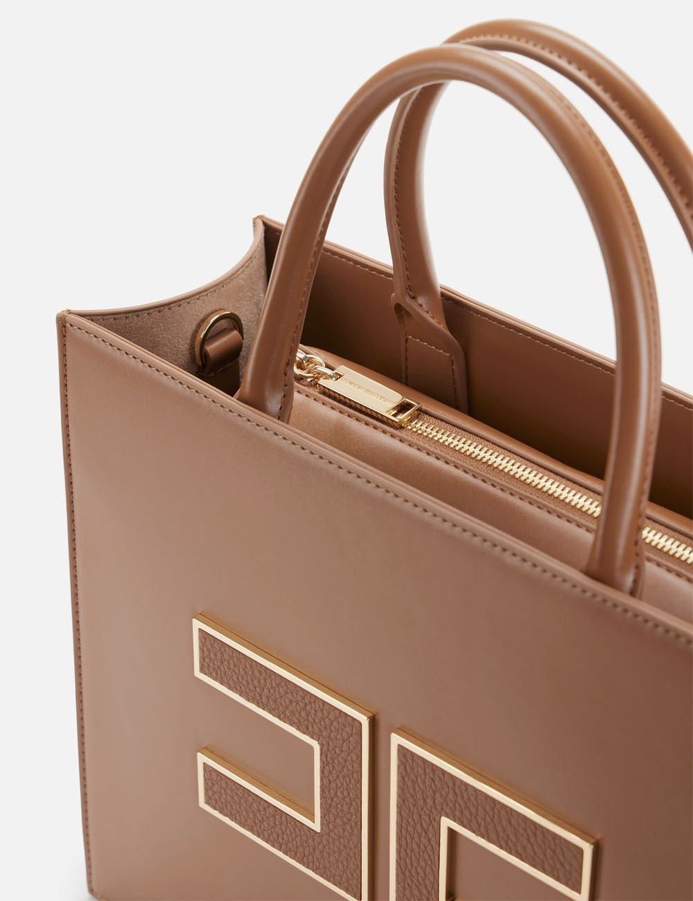 Large tote bag with logo brown sugar