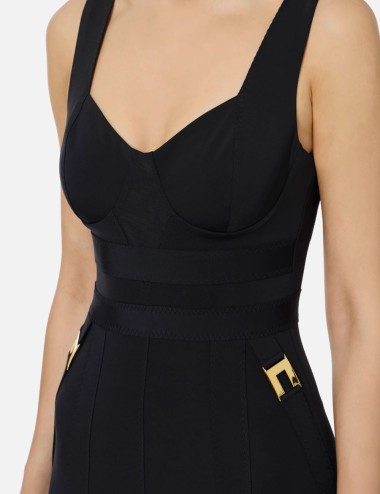 Bustier dress in bi-elastic fabric black
