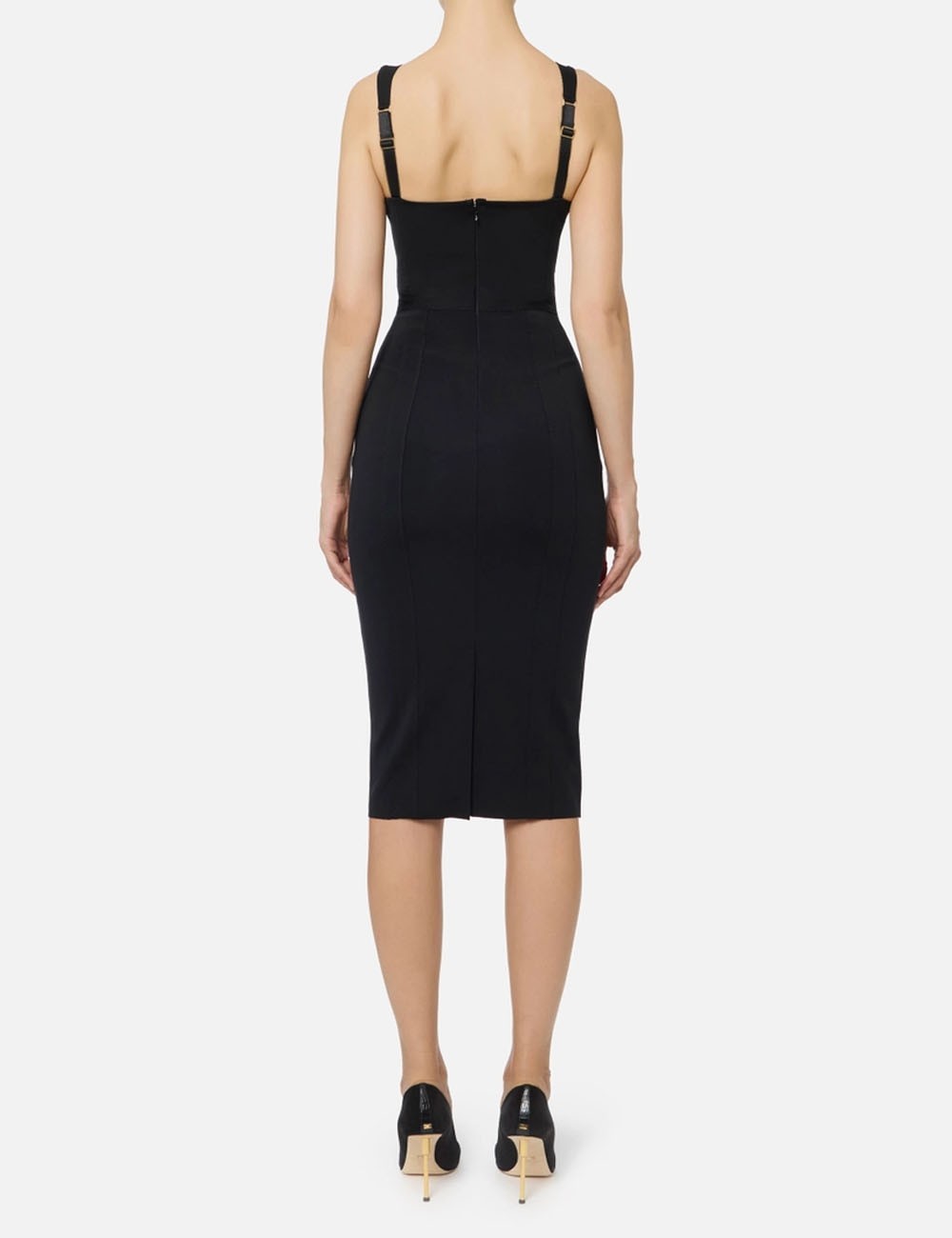 Bustier dress in bi-elastic fabric black