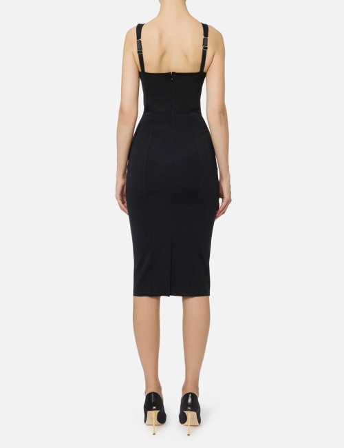 Abito bustier in tessuto bielastico nero