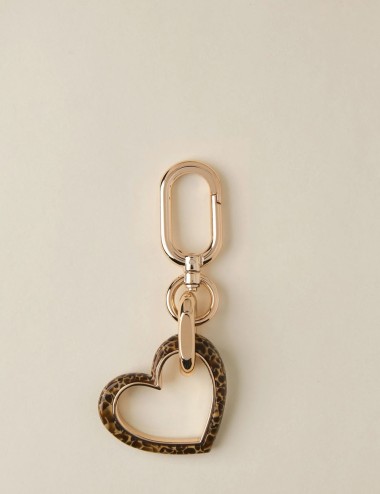HEART KEYCHAIN Metal and Acrylic GOLD CH.FREE/OP NAT