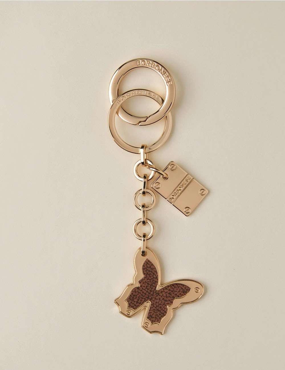 BUTTERFLY KEYRING Metal and Enamel ORO CH.FREE/OP NAT