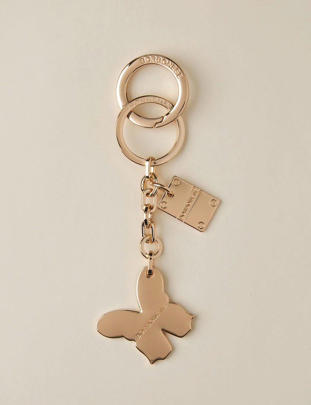 BUTTERFLY KEYRING Metal and Enamel ORO CH.FREE/OP NAT