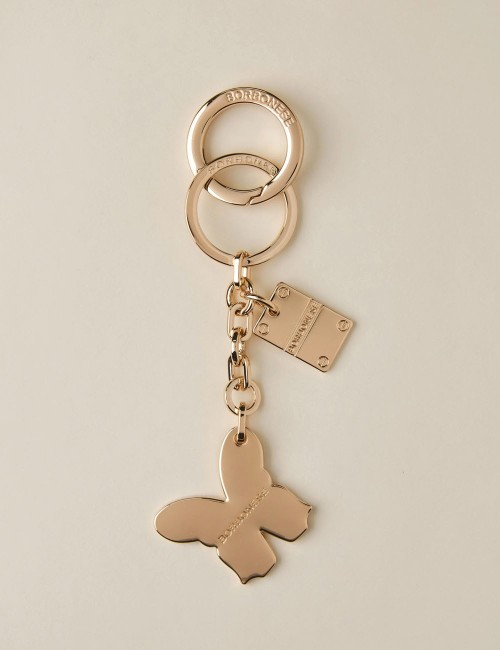 BUTTERFLY KEYRING Metal and Enamel ORO CH.FREE/OP NAT