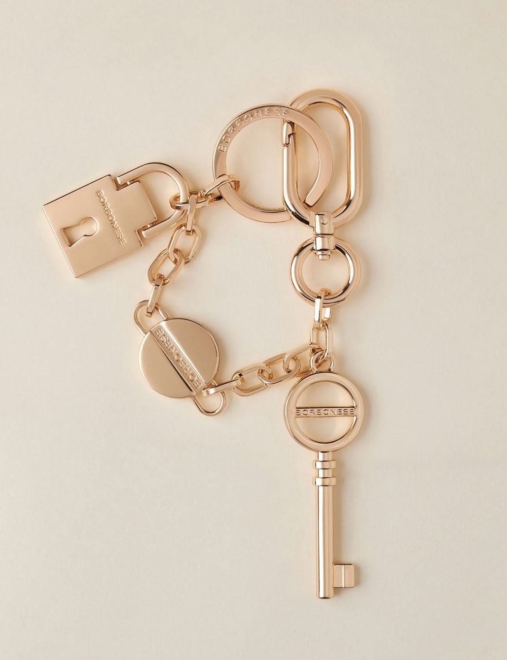 KEYRING Metal Keychain LIGHT GOLD FREE