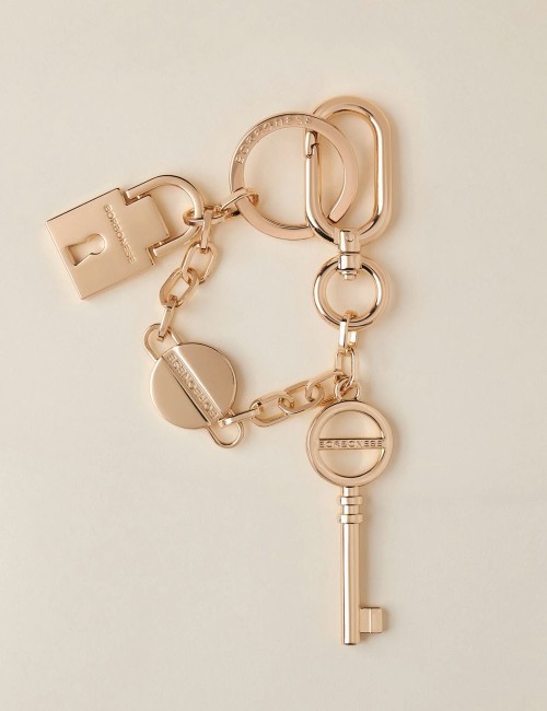 KEYRING Metal Keychain LIGHT GOLD FREE