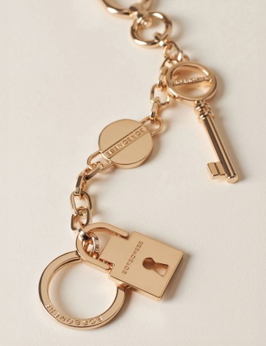 KEYRING Metal Keychain LIGHT GOLD FREE