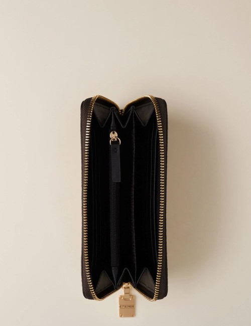 LARGE ZIP-AROUND WALLET OP NATURAL/BLACK