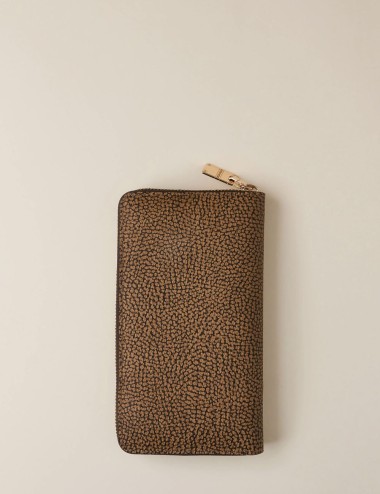 LARGE ZIP-AROUND WALLET OP NATURAL/BLACK