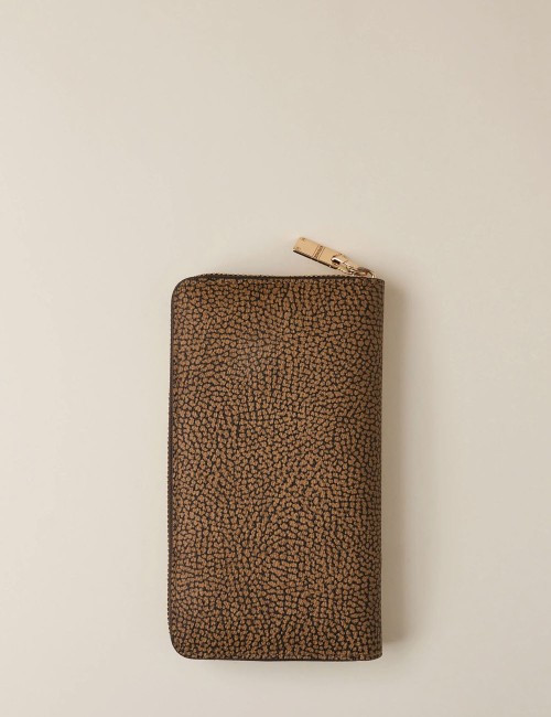 LARGE ZIP-AROUND WALLET OP NATURAL/BLACK