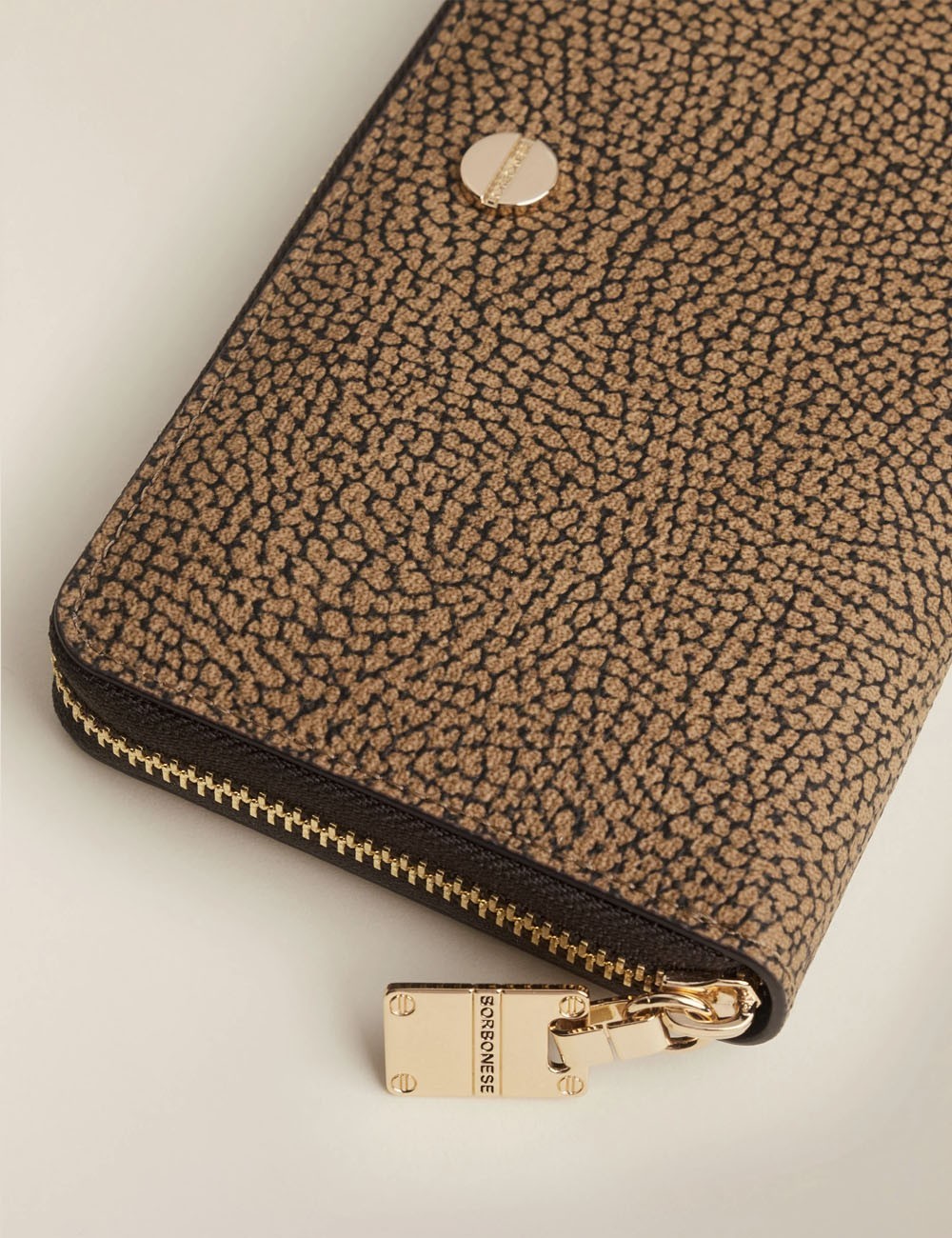 LARGE ZIP-AROUND WALLET OP NATURAL/BLACK