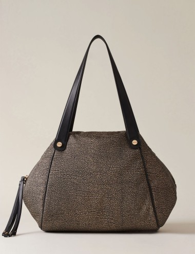MARIE LARGE SHOPPER Recycled OP Fabric Shoulder Bag OP NATURAL/BLACK