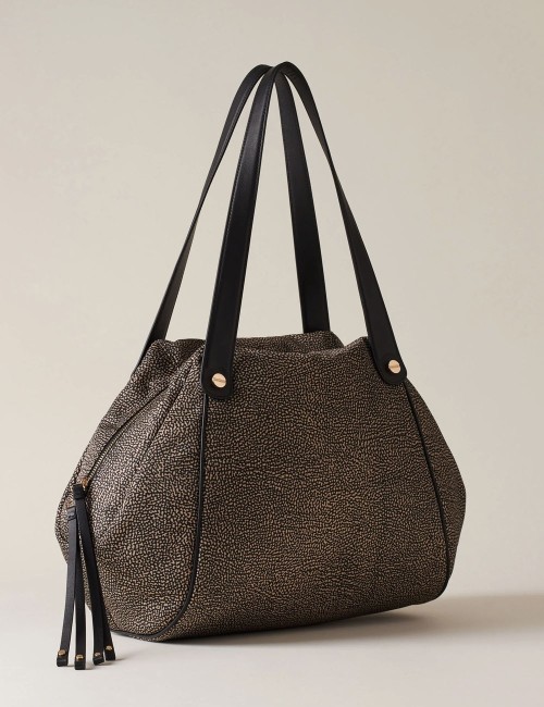MARIE LARGE SHOPPER Recycled OP Fabric Shoulder Bag OP NATURAL/BLACK