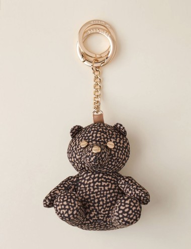 BEAR KEYCHAIN Recycled OP Fabric and Leather OP NATURAL/BLACK