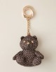 BEAR KEYCHAIN Recycled OP Fabric and Leather OP NATURAL/BLACK