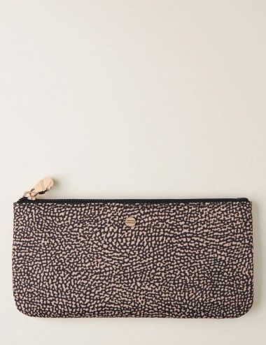 CLASSICA FLAT POUCH Recycled OP Fabric and Leather Card Holder