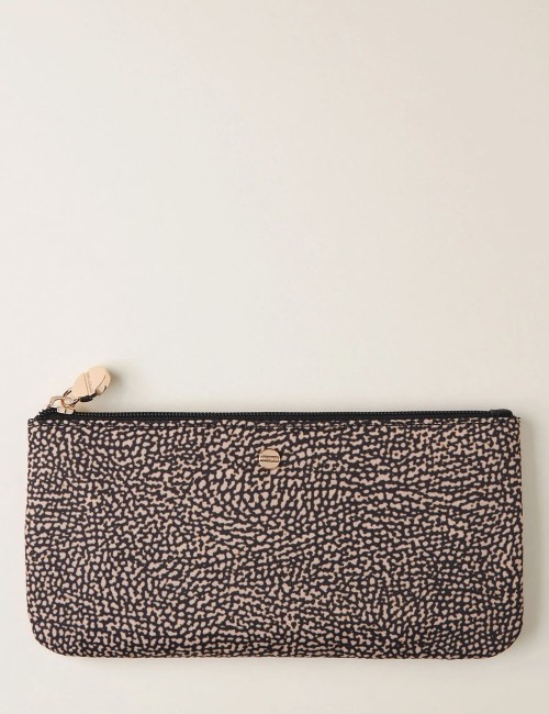 CLASSICA FLAT POUCH Recycled OP Fabric and Leather Card Holder