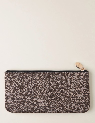 CLASSICA FLAT POUCH Recycled OP Fabric and Leather Card Holder