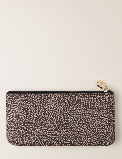 CLASSICA FLAT POUCH Recycled OP Fabric and Leather Card Holder
