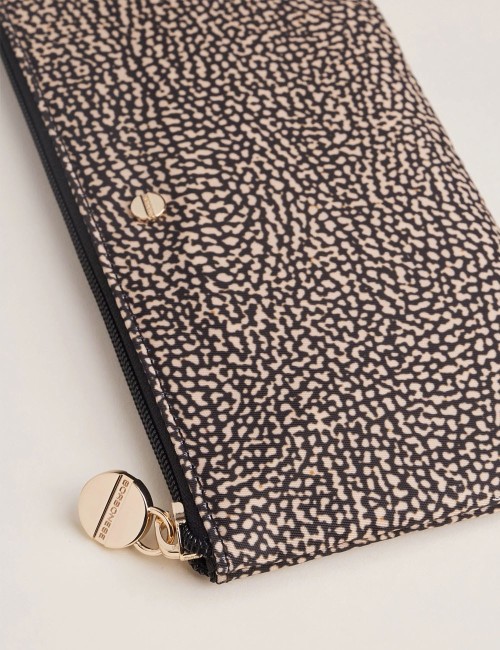 CLASSICA FLAT POUCH Recycled OP Fabric and Leather Card Holder